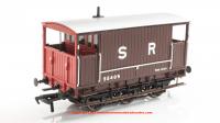 931004 Rapido SECR 6 Wheel Brake Van - No. 55389 - SR brown with red ends (large lettering)